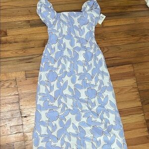NWT A New Day Blue and White Smocked Dress